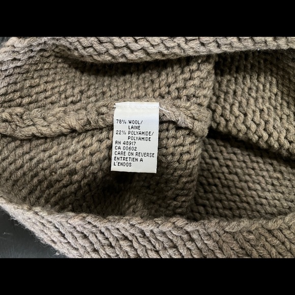 Calvin Klein Wool Blend Diagonal Knit Turtleneck Sweater in Greige - Picture 5 of 6